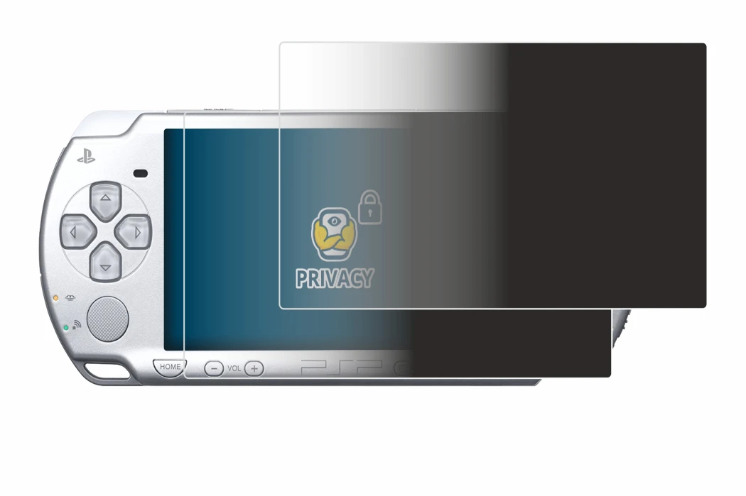 Image of the device Sony PSP 2004 with a wide variety of screen protectors.