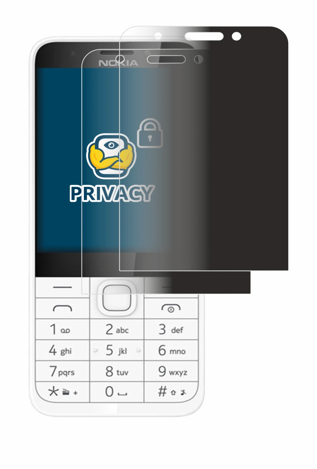 Image of the device Nokia 230 with a wide variety of screen protectors.
