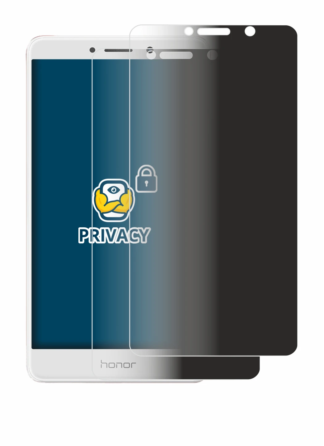 Image of the device Honor 6X with a wide variety of screen protectors.