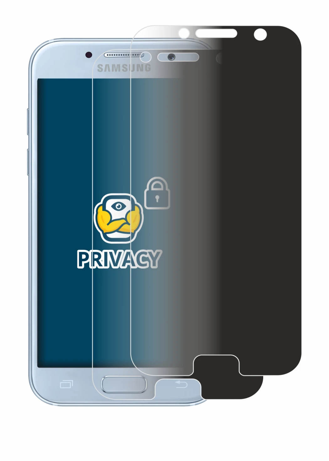 Image of the device Samsung Galaxy A5 2017 with a wide variety of screen protectors.