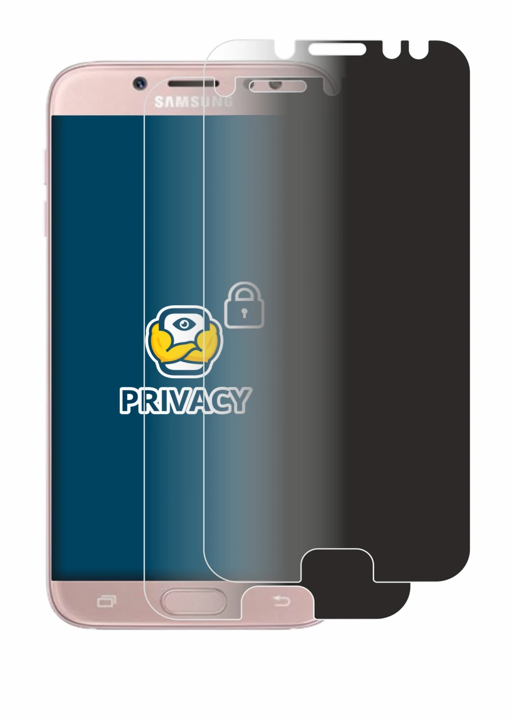 Image of the device Samsung Galaxy J7 2017 with a wide variety of screen protectors.
