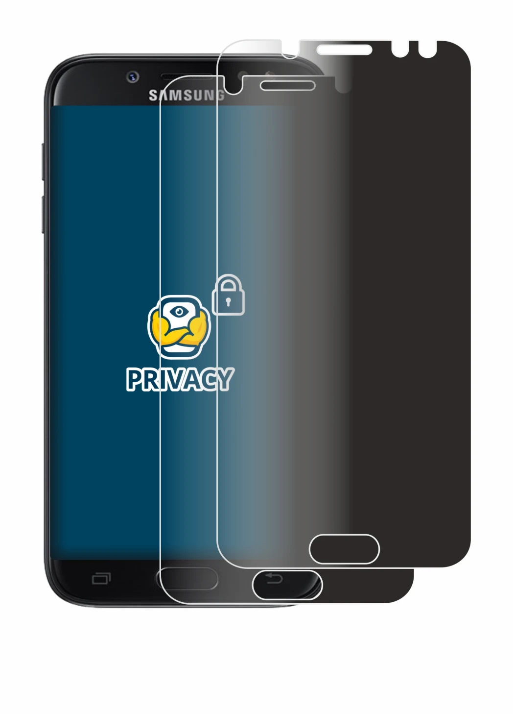 Image of the device Samsung Galaxy J5 2017 with a wide variety of screen protectors.