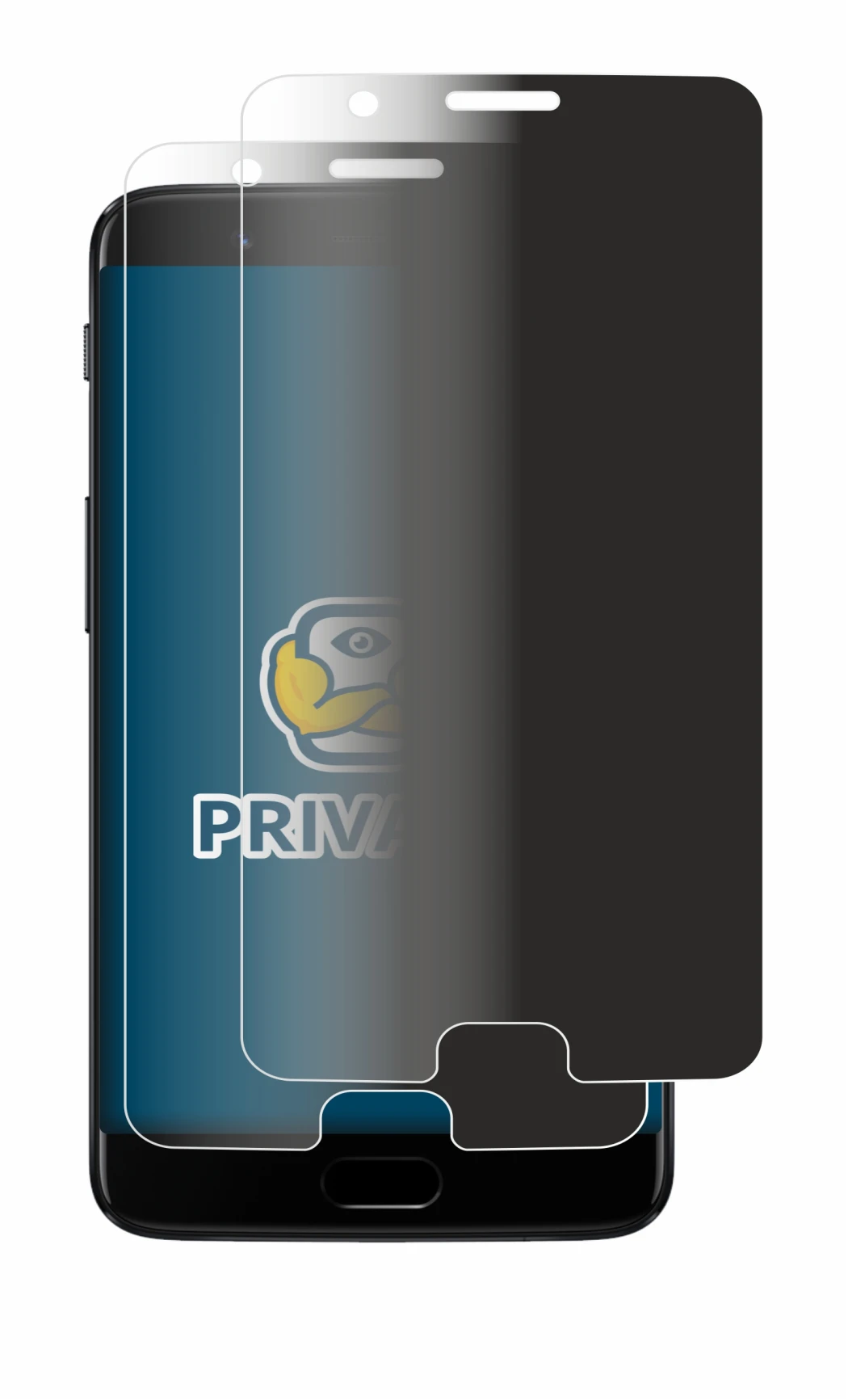 Image of the device OnePlus 5 with a wide variety of screen protectors.