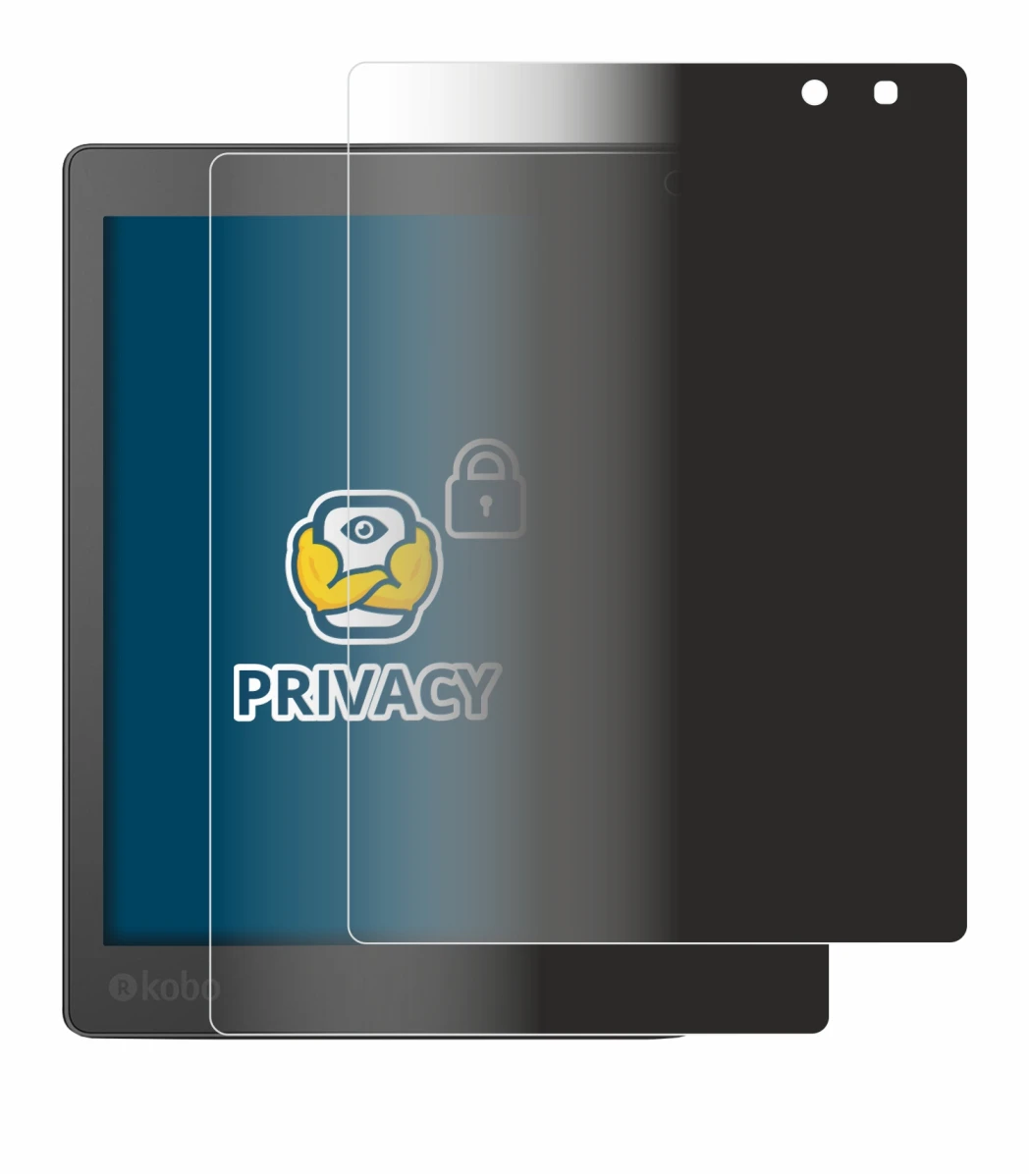 Image of the device Kobo Aura One with a wide variety of screen protectors.