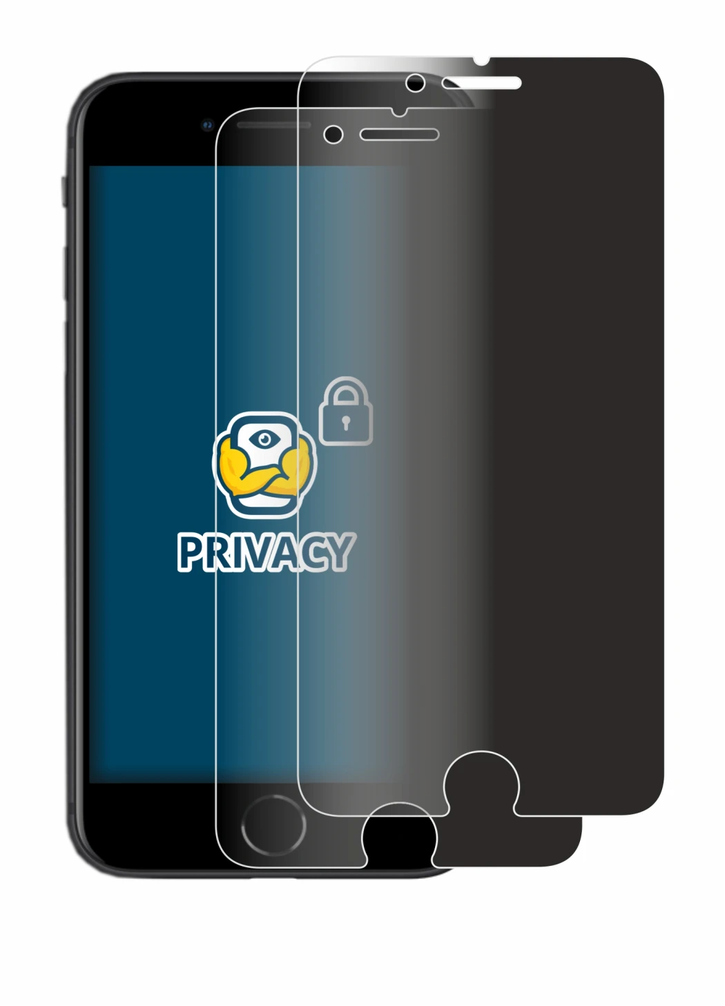 Image of the device Apple iPhone SE 2 2020 with a wide variety of screen protectors.