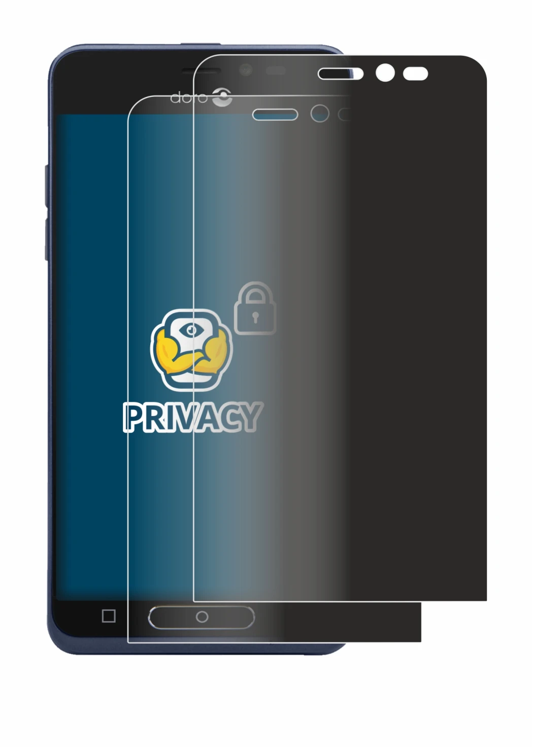 Image of the device Doro 8035 with a wide variety of screen protectors.