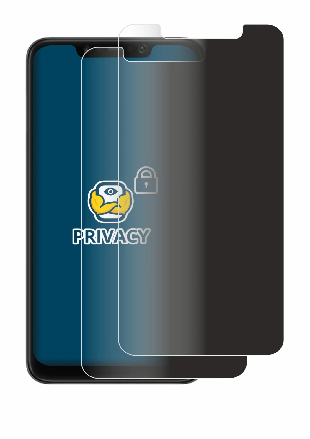 Image of the device Xiaomi Pocophone F1 with a wide variety of screen protectors.