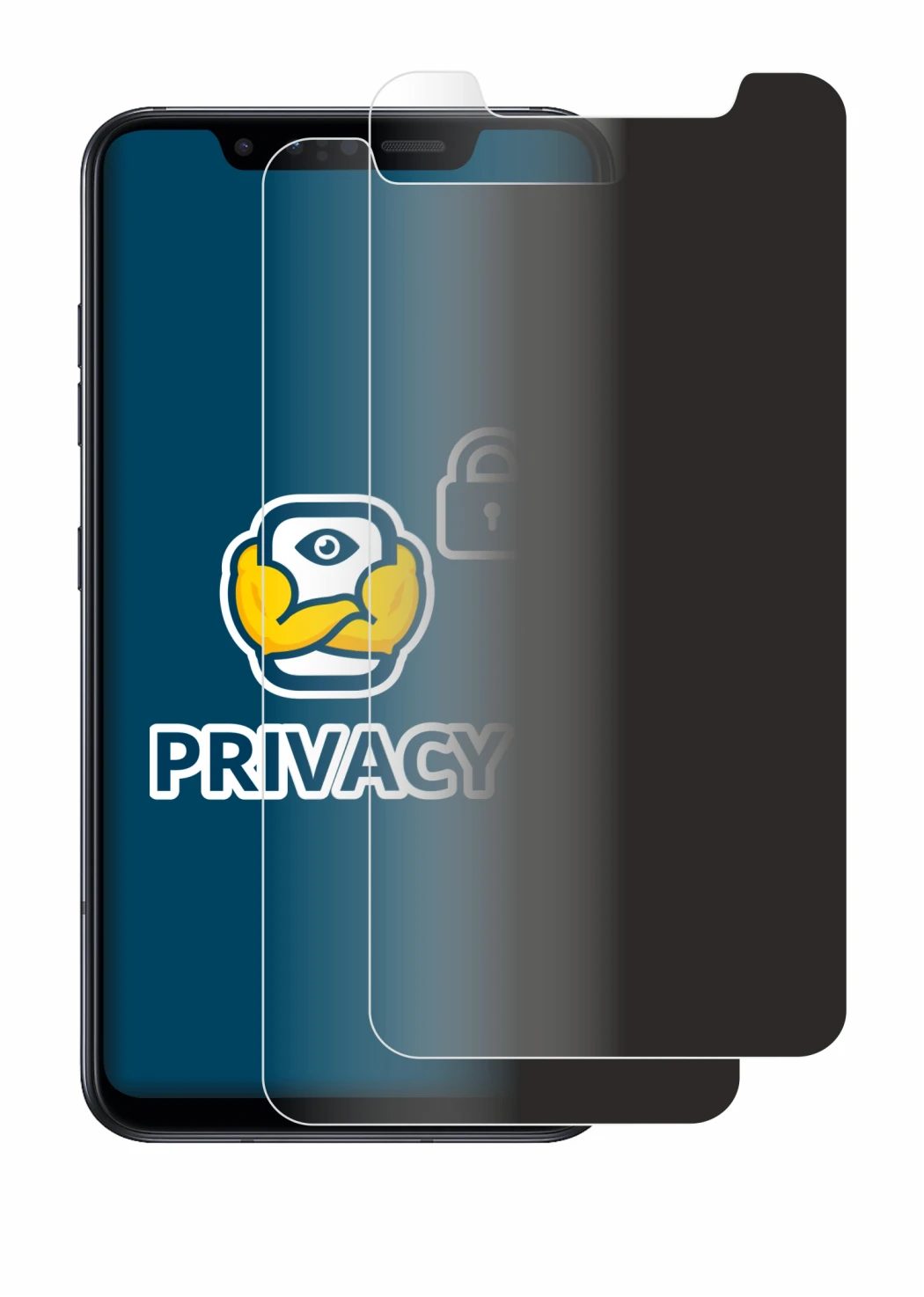 Image of the device LG G8s ThinQ with a wide variety of screen protectors.