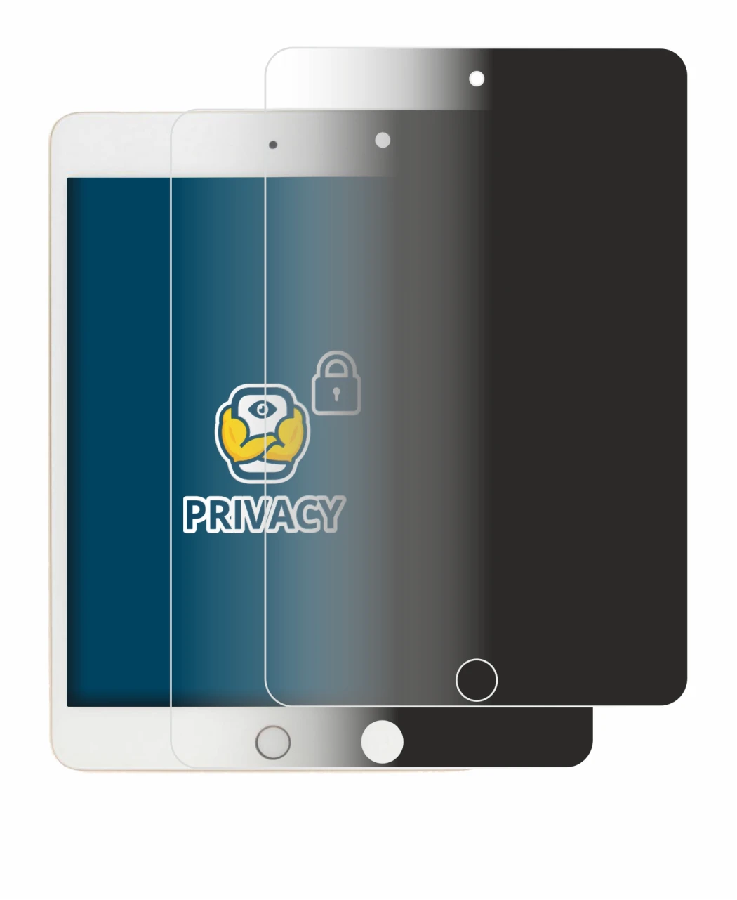 Image of the device Apple iPad Mini 5 2019 (5th. Gen.) with a wide variety of screen protectors.