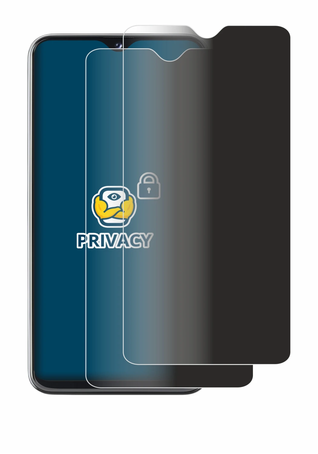 Image of the device Samsung Galaxy A20e with a wide variety of screen protectors.