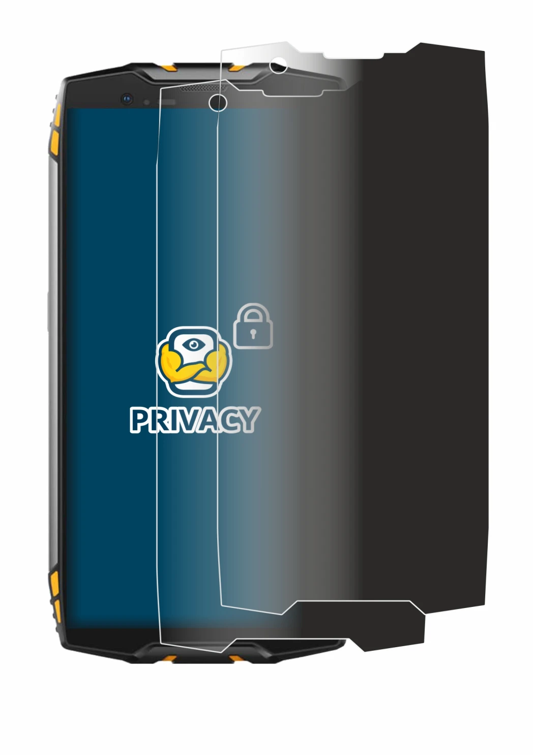 Image of the device Blackview BV6800 Pro with a wide variety of screen protectors.