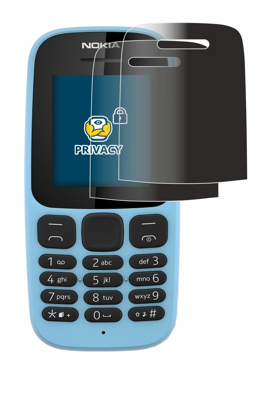 Image of the device Nokia 105 2019 with a wide variety of screen protectors.