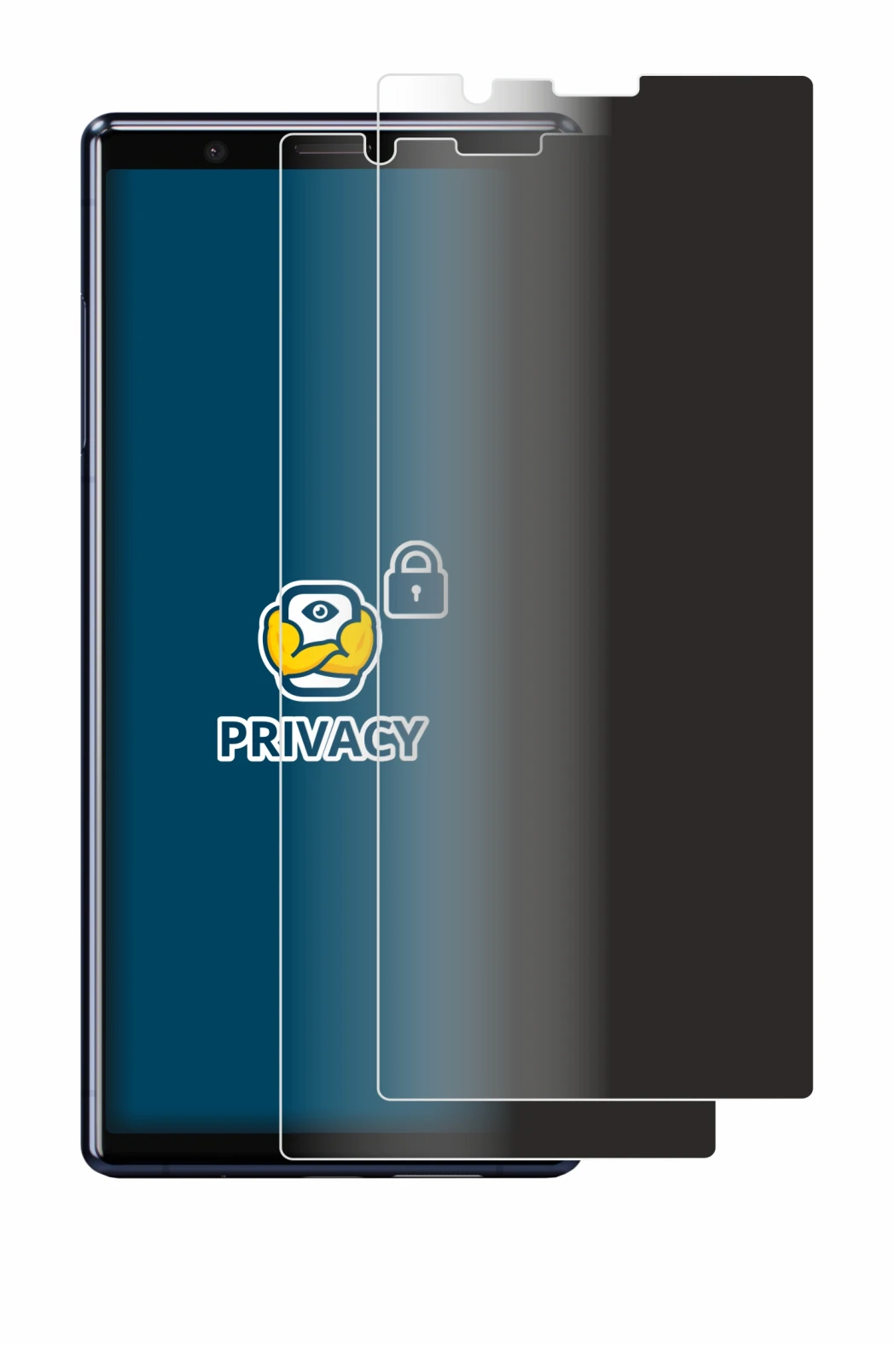 Image of the device Sony Xperia 5 with a wide variety of screen protectors.