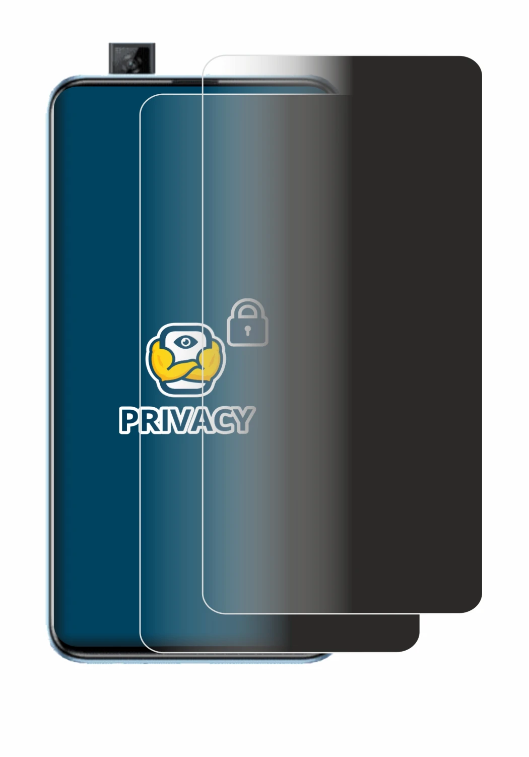 Image of the device Huawei P smart Pro 2019 with a wide variety of screen protectors.