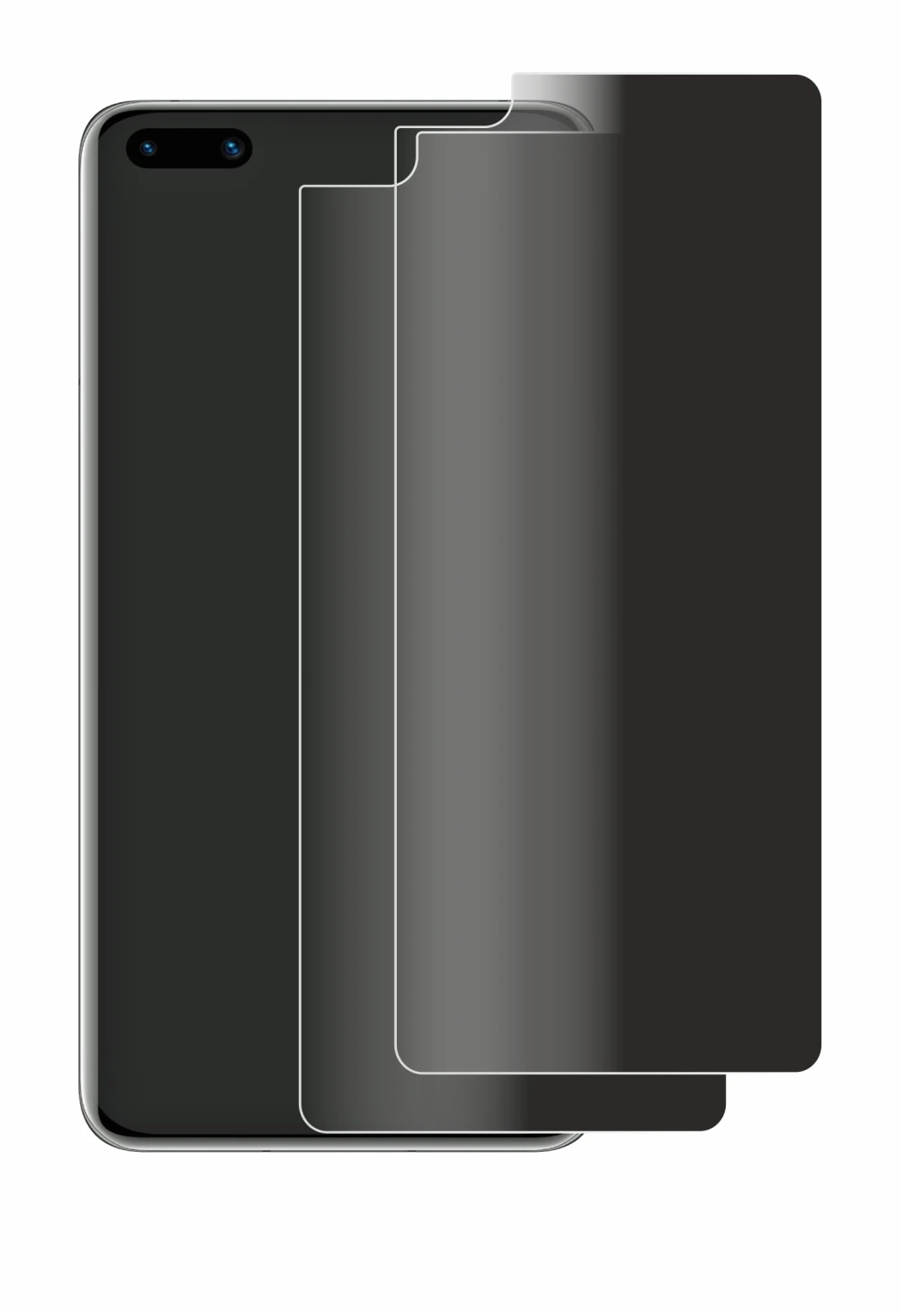 Image of the device Huawei P40 with a wide variety of screen protectors.