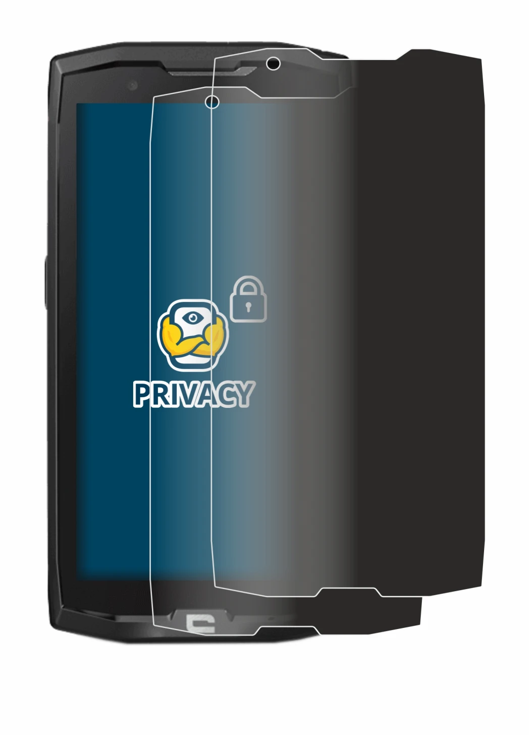 Image of the device Crosscall Core X4 with a wide variety of screen protectors.
