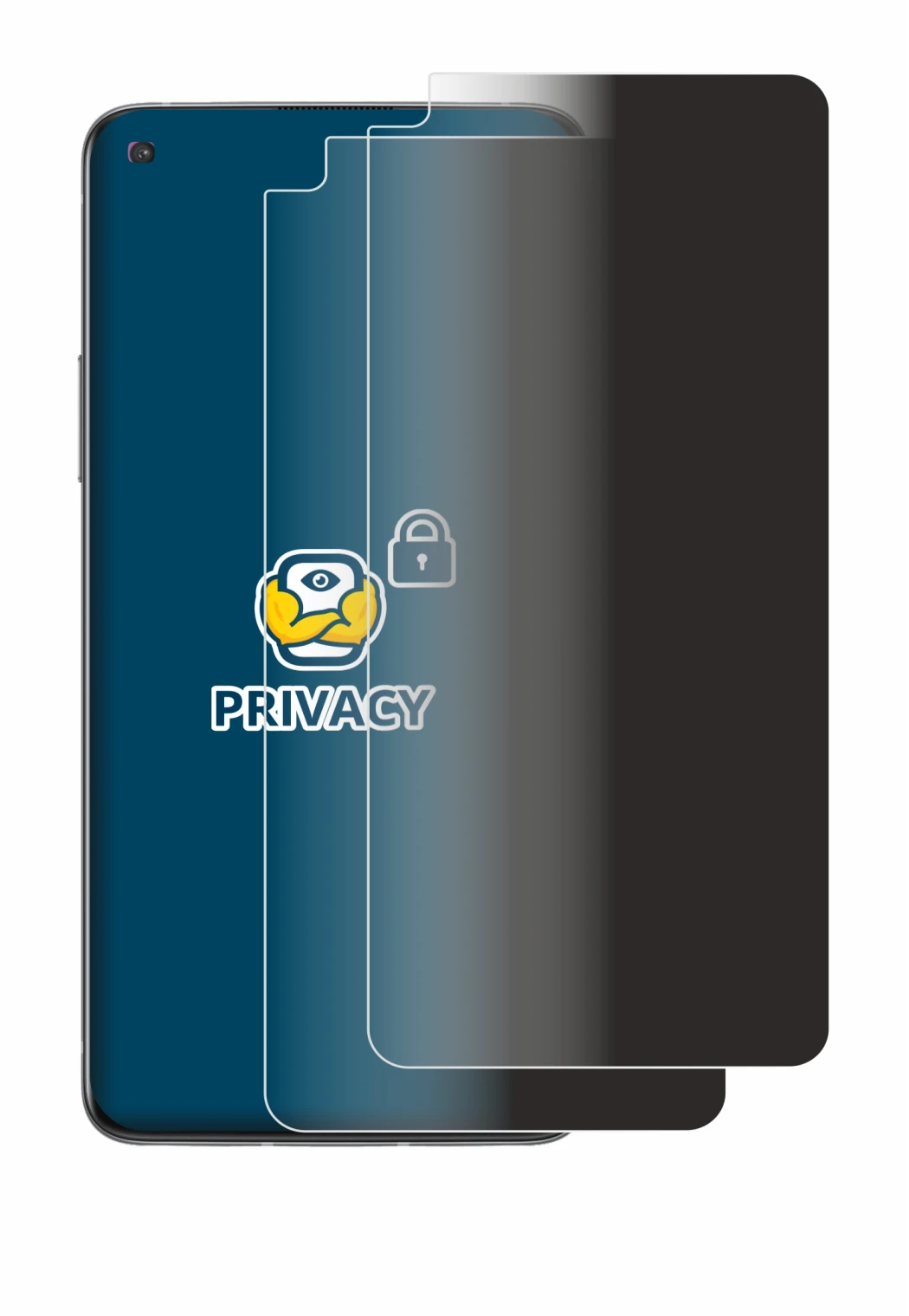 Image of the device OnePlus 8T with a wide variety of screen protectors.