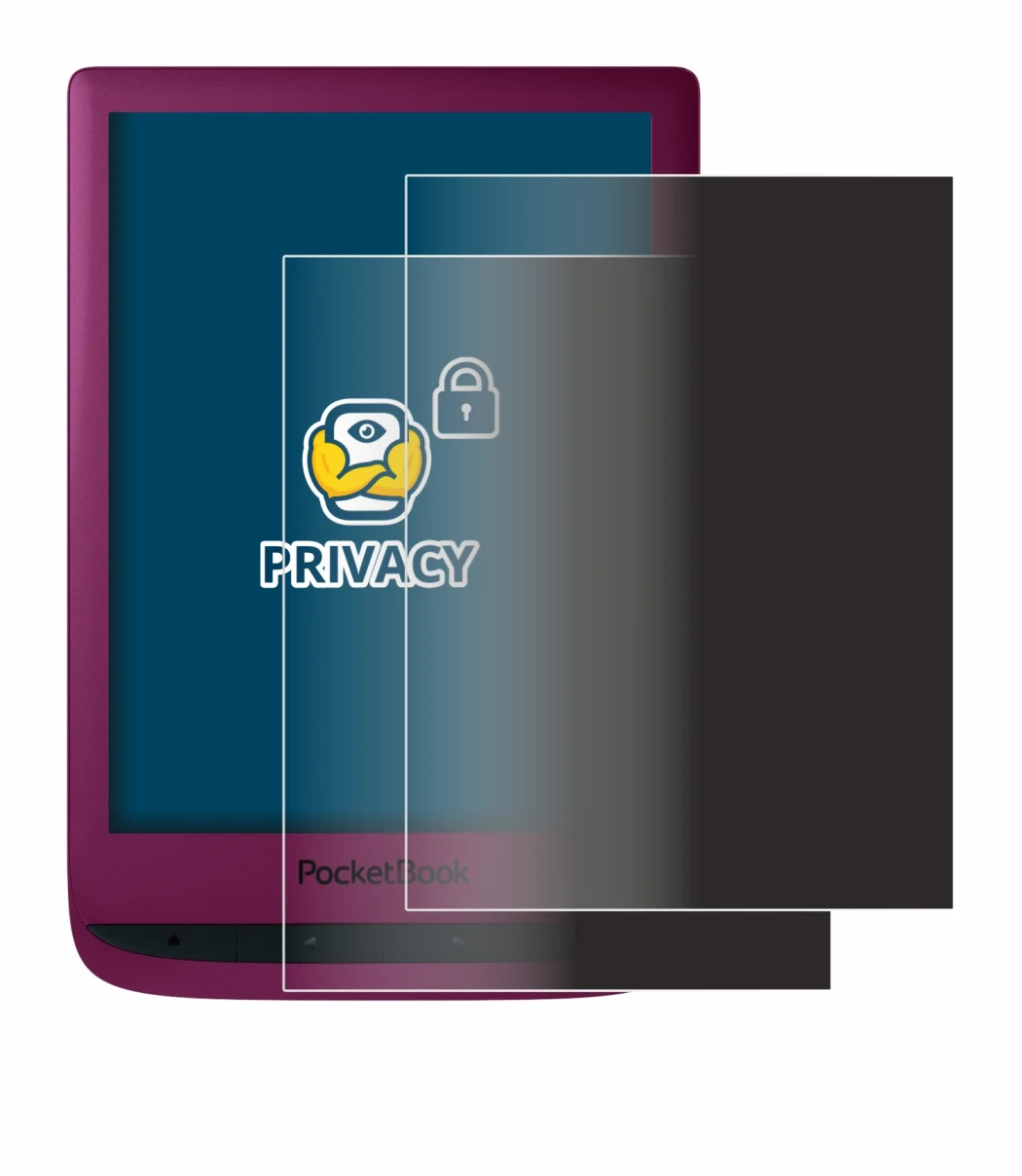 Image of the device PocketBook Touch Lux 5 with a wide variety of screen protectors.