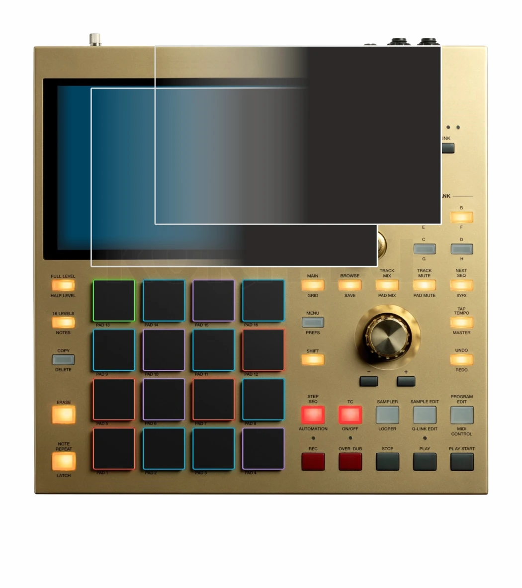 Image of the device Akai MPC One with a wide variety of screen protectors.
