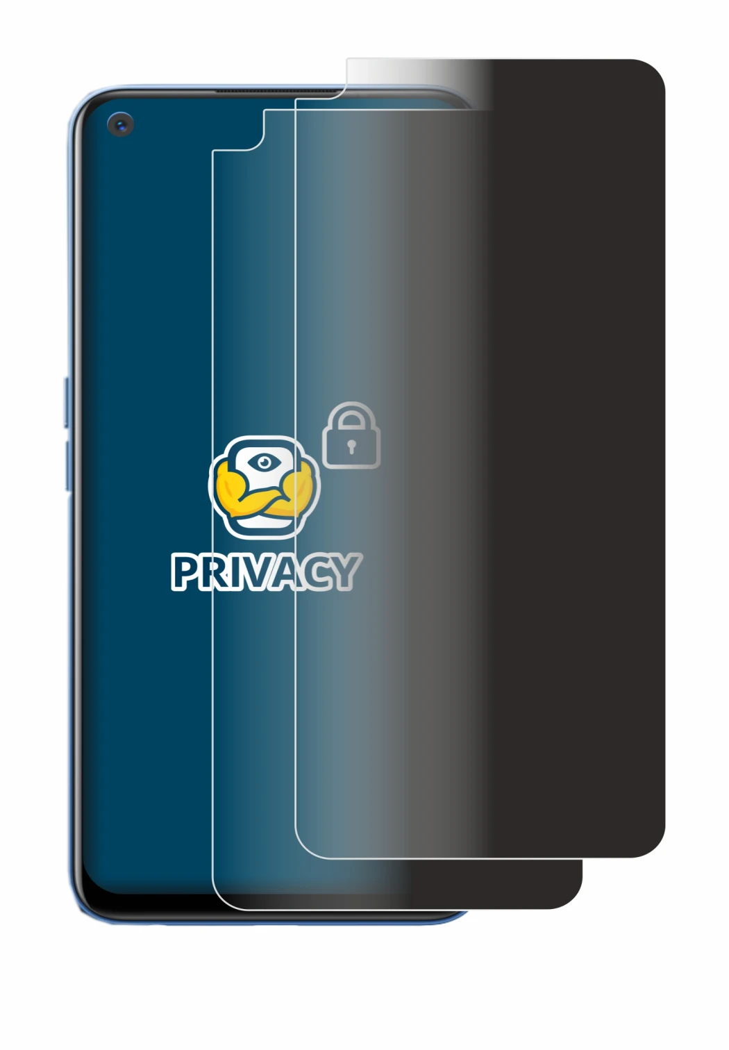 Image of the device realme 8 5G with a wide variety of screen protectors.