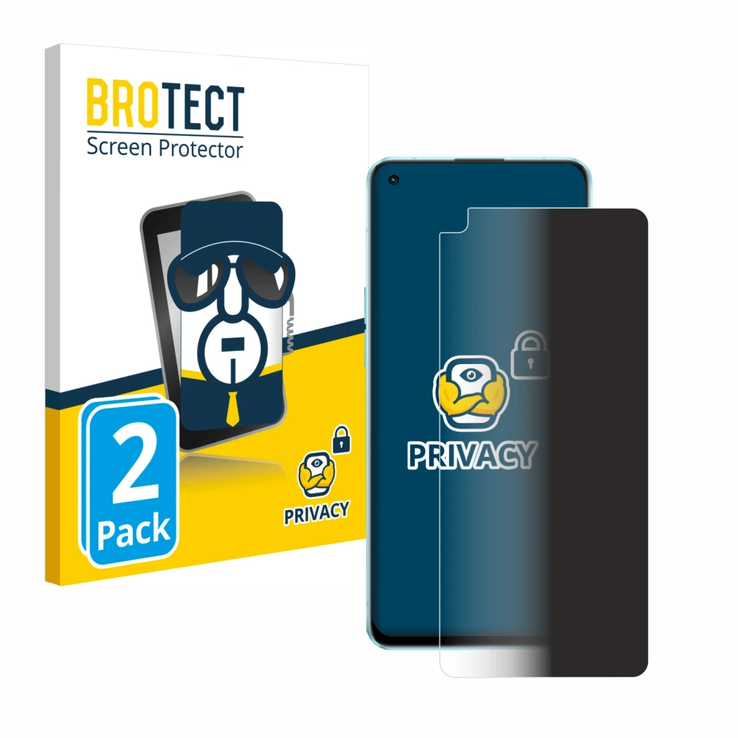 Front side of a product packaging with the brand logo BROTECT. Next to it is the device Oppo Reno 6 5G shown with the correspo