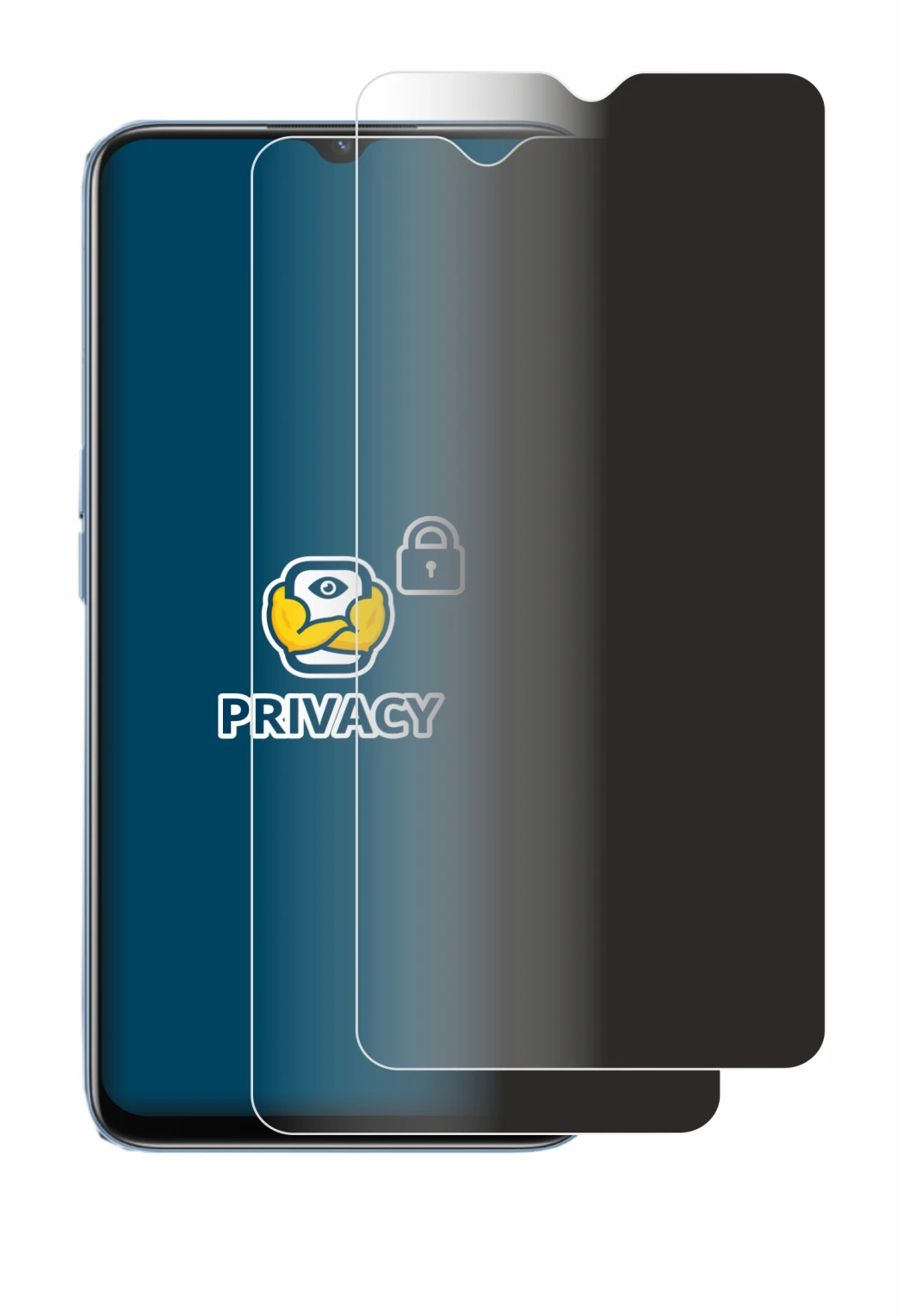 Image of the device Oppo A16 with a wide variety of screen protectors.