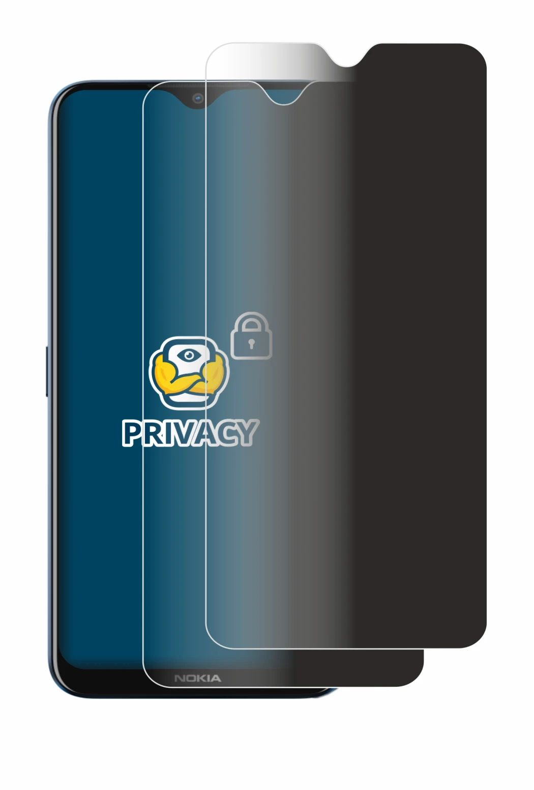 Image of the device Nokia G50 with a wide variety of screen protectors.
