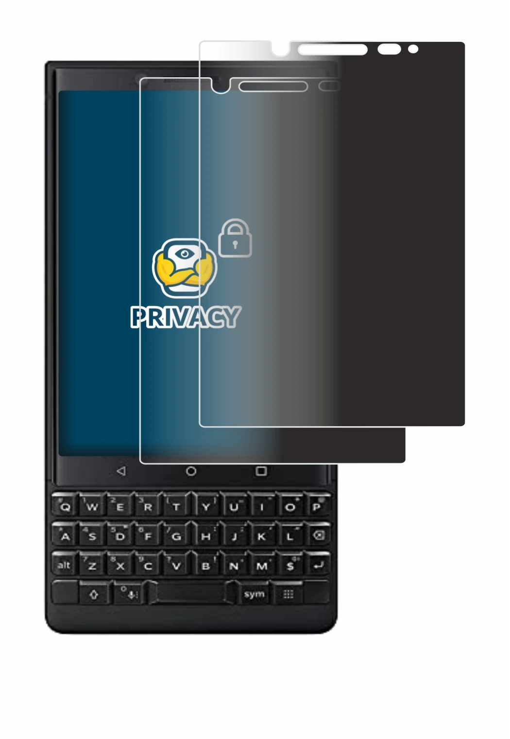 Image of the device BlackBerry Key2 (Dual Sim) with a wide variety of screen protectors.