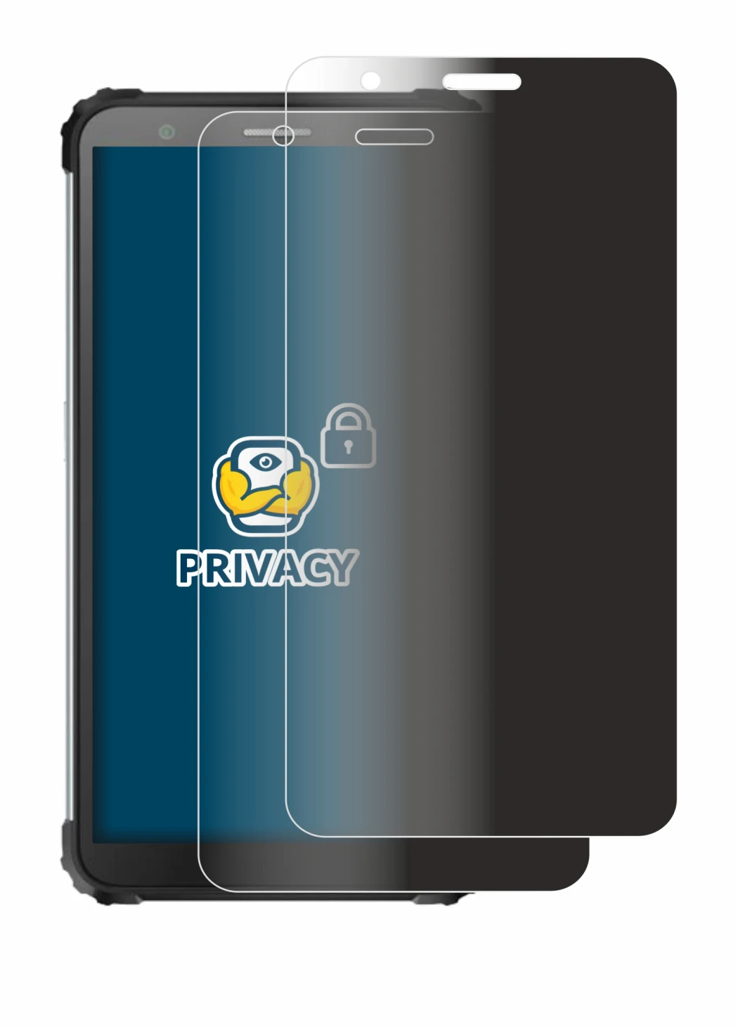 Image of the device Blackview BV6600 Pro with a wide variety of screen protectors.