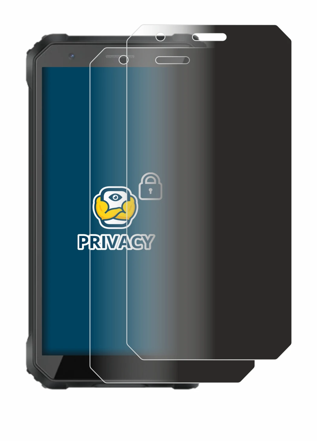 Image of the device Blackview Oscal S60 Pro with a wide variety of screen protectors.