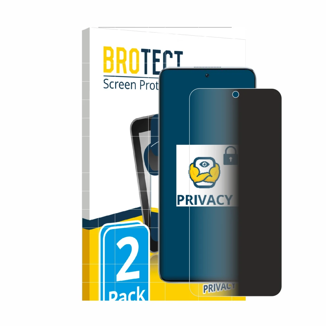 Front side of a product packaging with the brand logo BROTECT. Next to it is the device Honor X8 shown with the corresponding 