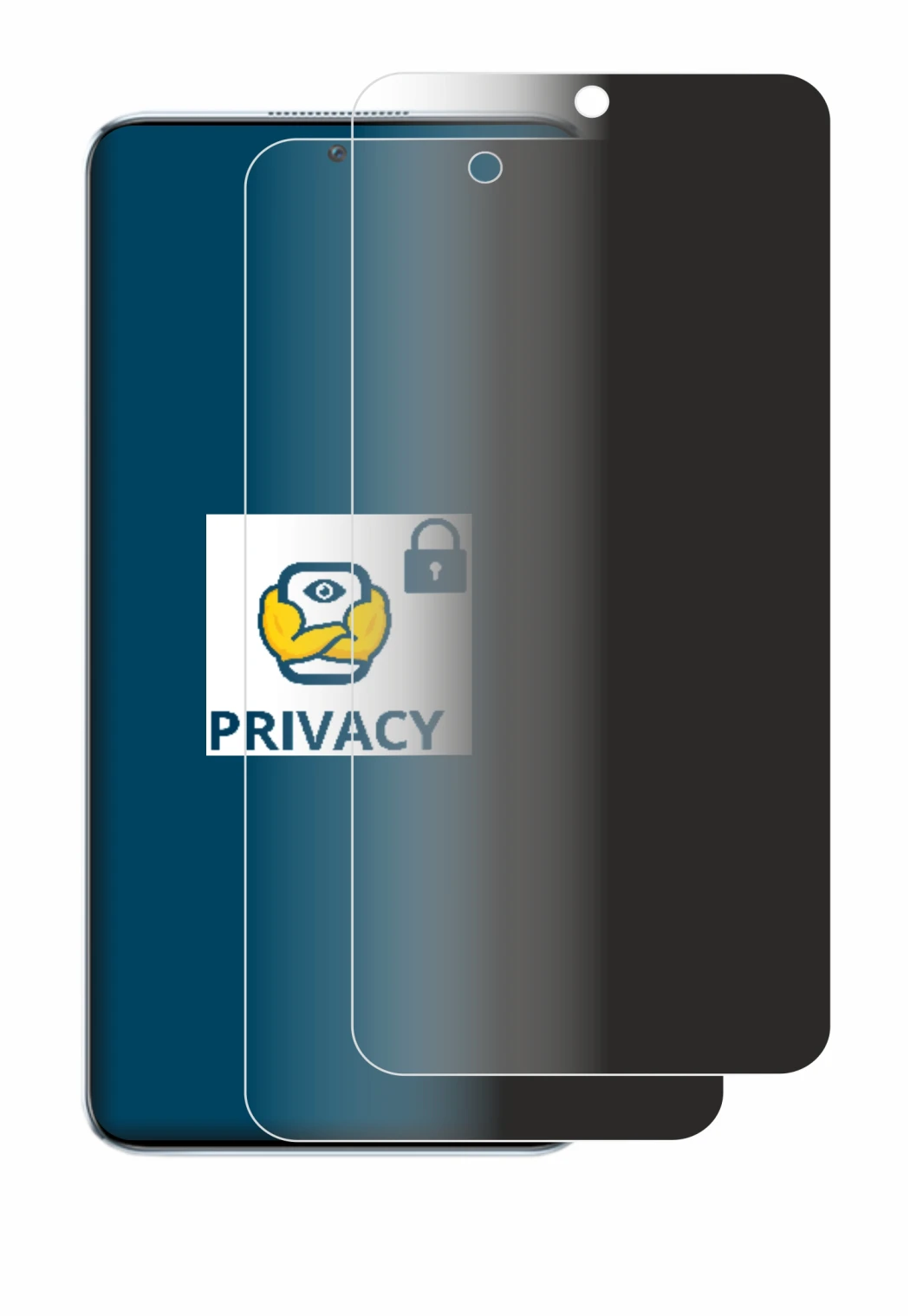 Image of the device Honor X8 with a wide variety of screen protectors.