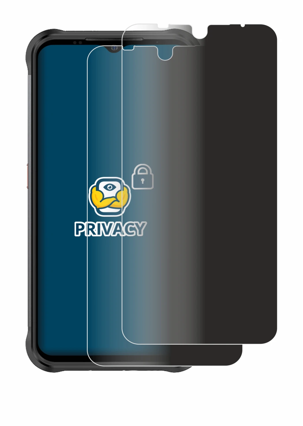 Image of the device Ulefone Power Armor 14 Pro with a wide variety of screen protectors.