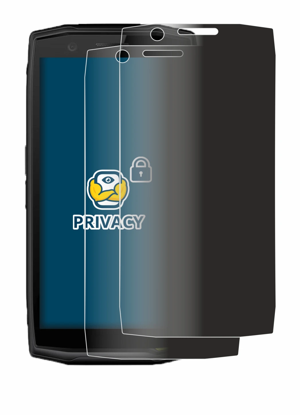 Image of the device Crosscall Action-X5 with a wide variety of screen protectors.