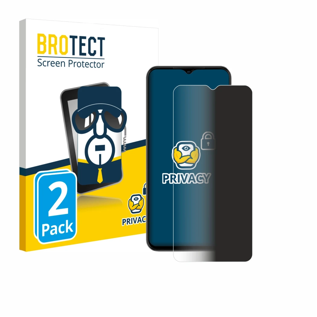 Front side of a product packaging with the brand logo BROTECT. Next to it is the device Ulefone Note 14 Pro shown with the cor