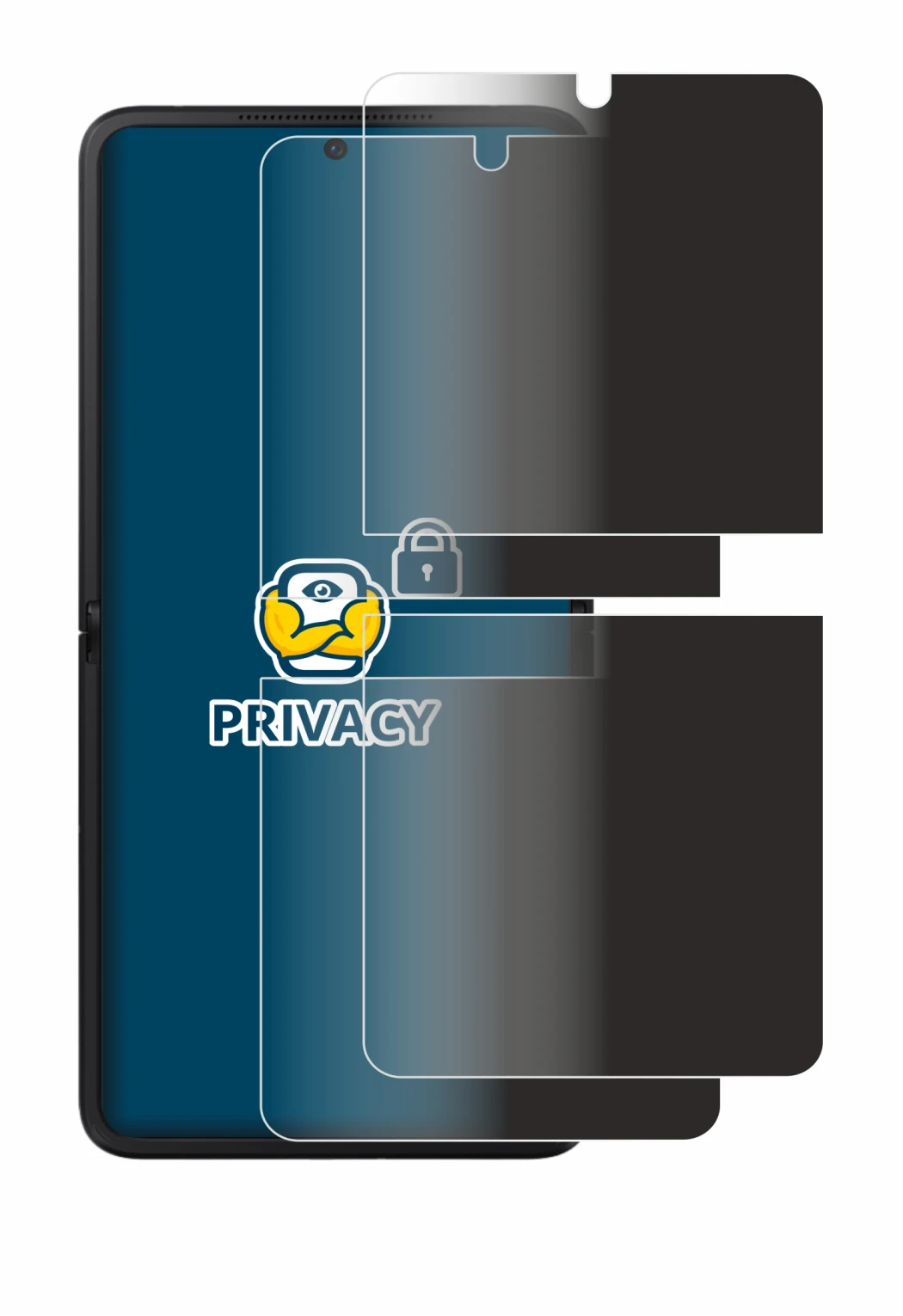 Image of the device Oppo Find N2 Flip with a wide variety of screen protectors.