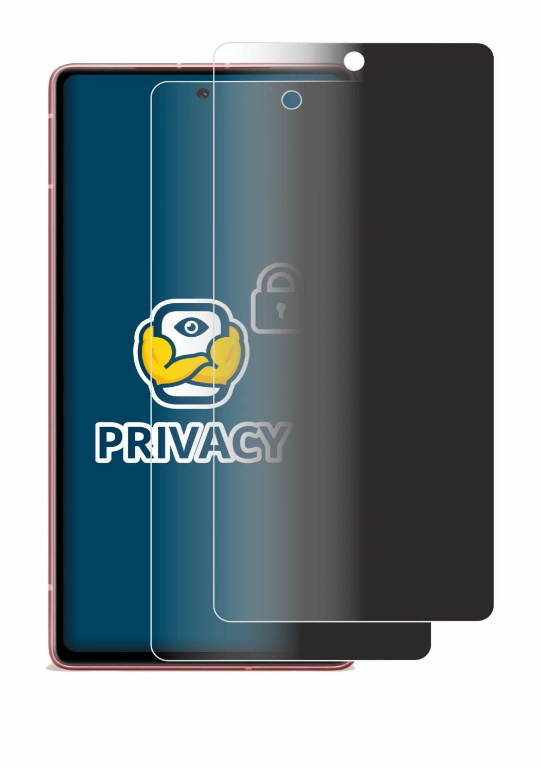 Image of the device Google Pixel 7a with a wide variety of screen protectors.