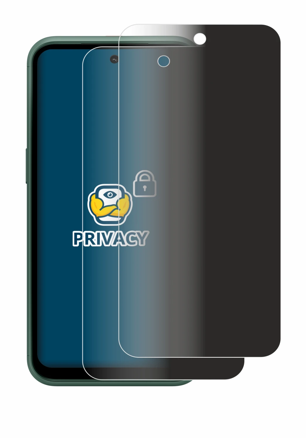 Image of the device Nokia XR21 with a wide variety of screen protectors.