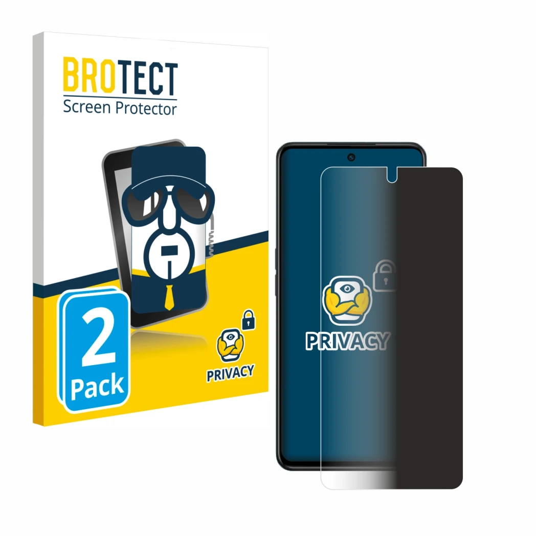 Front side of a product packaging with the brand logo BROTECT. Next to it is the device Oppo A98 5G shown with the correspondi