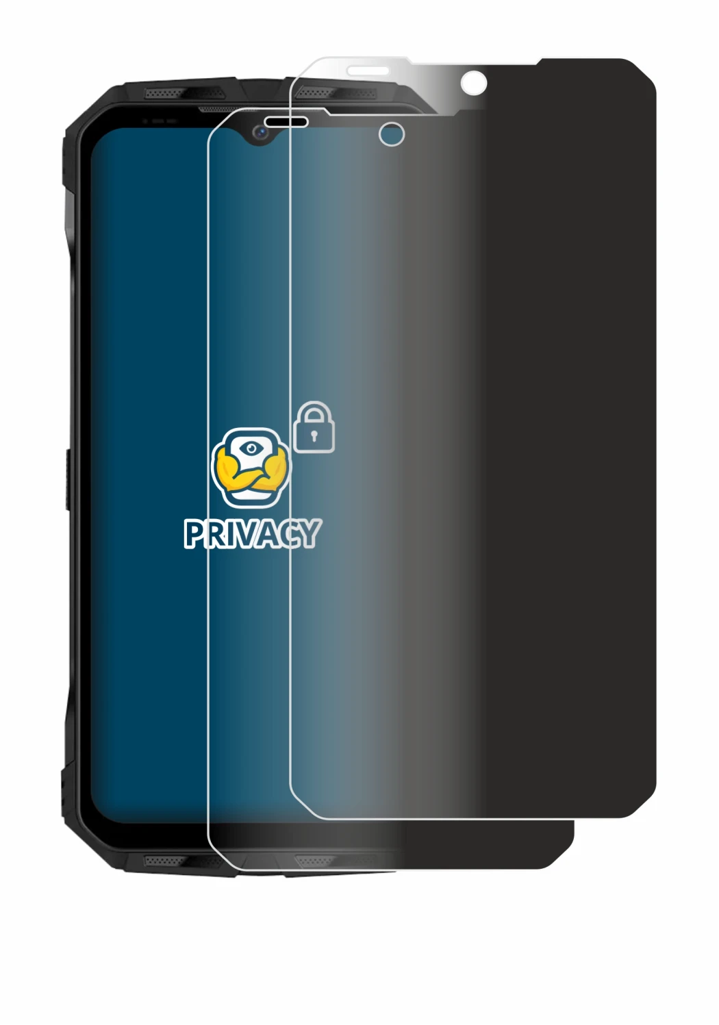 Image of the device Doogee V30 with a wide variety of screen protectors.