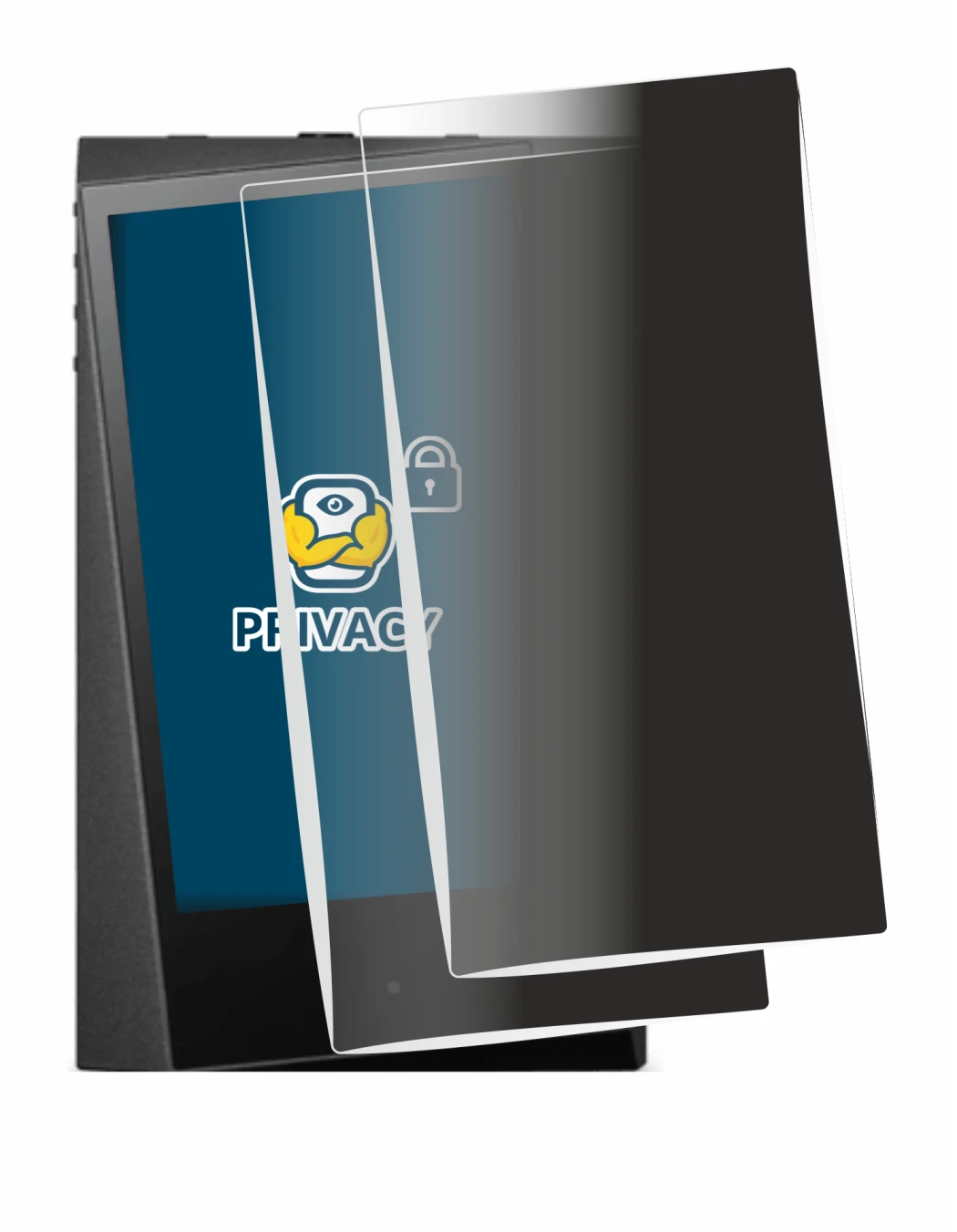 Image of the device Astell&Kern A&norma SR35 with a wide variety of screen protectors.
