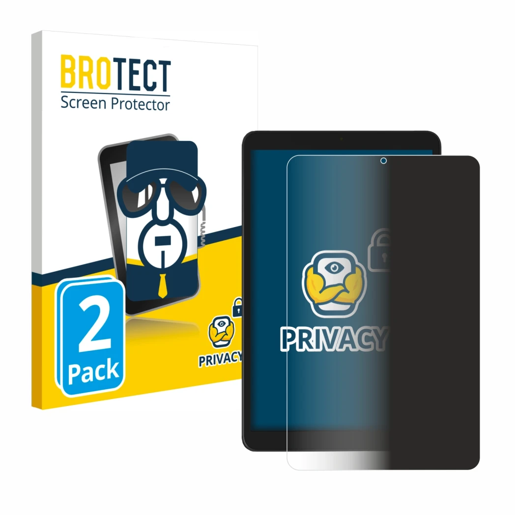 Front side of a product packaging with the brand logo BROTECT. Next to it is the device Doogee T20 Mini shown with the corresp