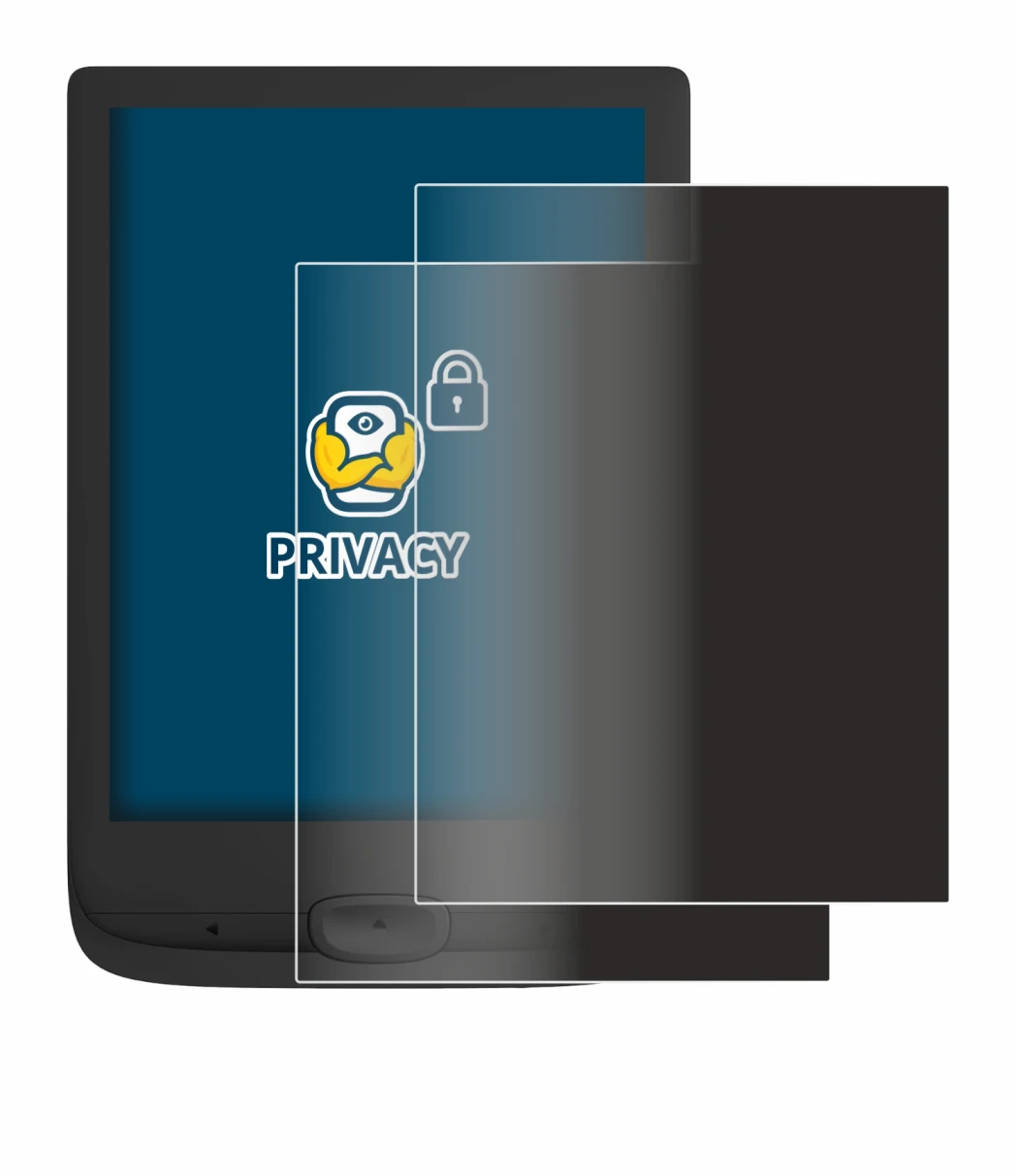 Image of the device PocketBook Basic Lux 4 with a wide variety of screen protectors.