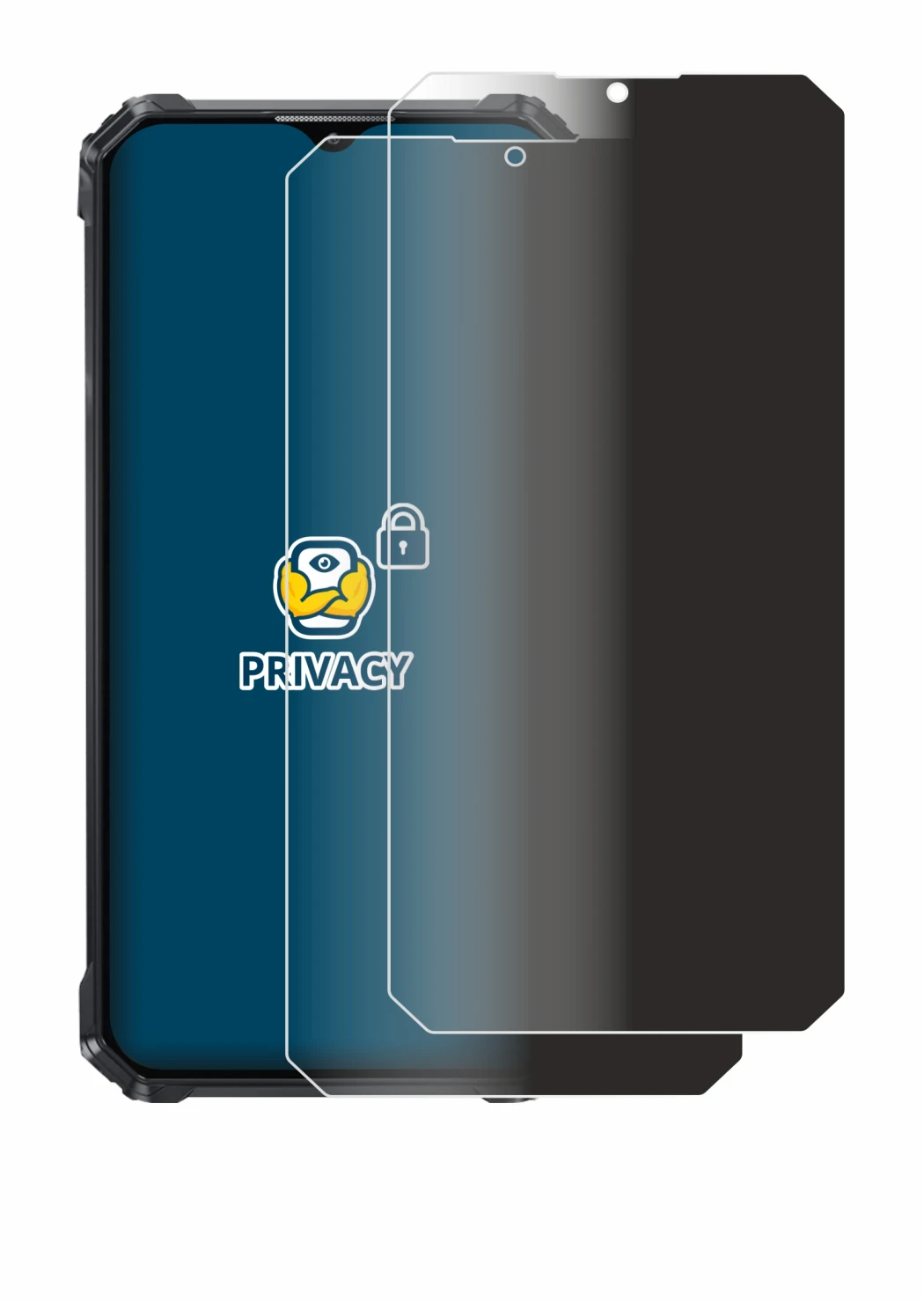 Image of the device Oukitel WP36 with a wide variety of screen protectors.