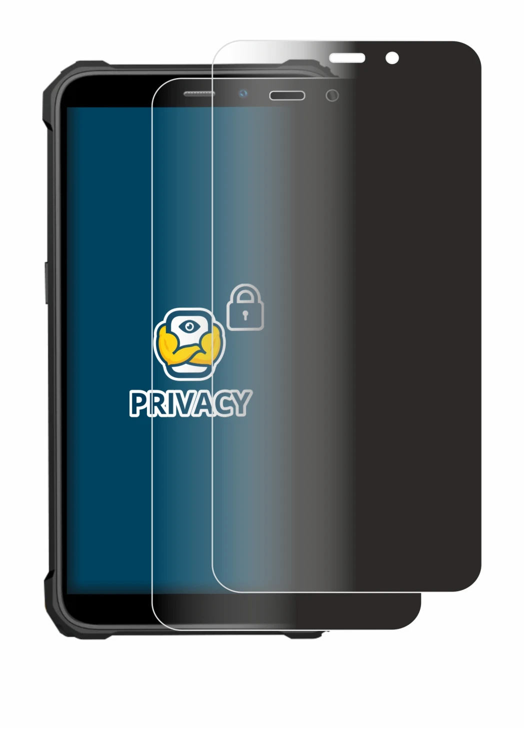 Image of the device Oukitel WP32 with a wide variety of screen protectors.