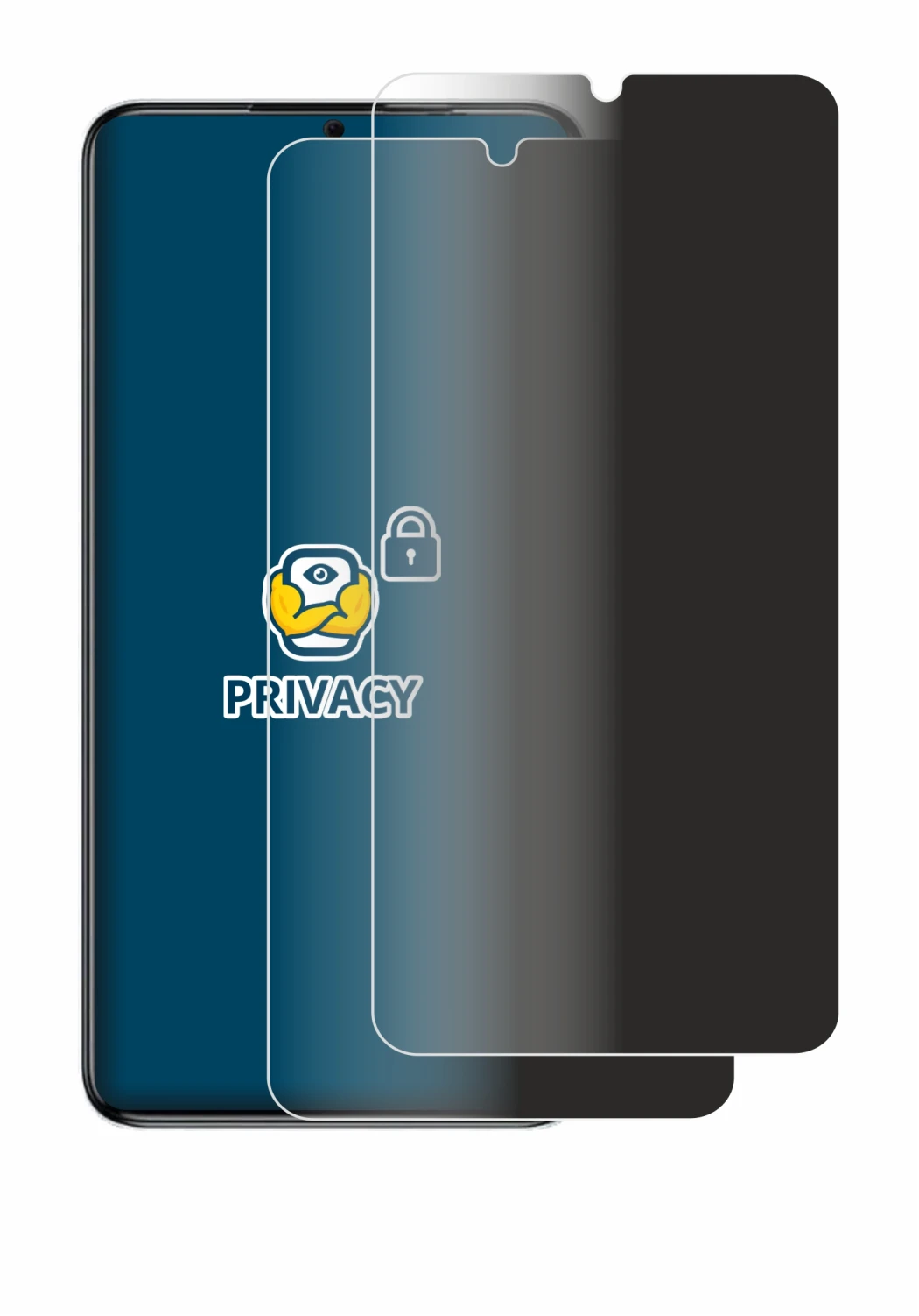 Image of the device Oukitel C50 with a wide variety of screen protectors.