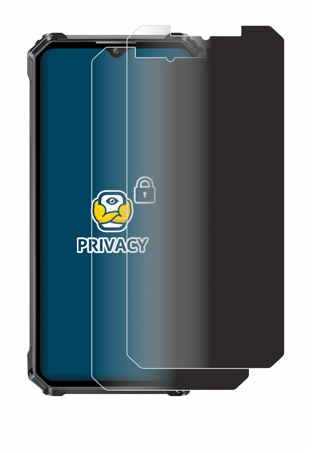 Image of the device Oukitel WP28E with a wide variety of screen protectors.