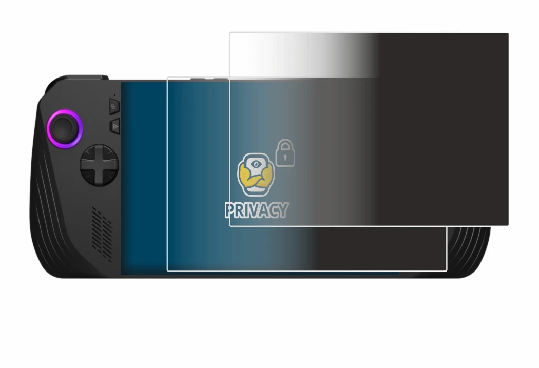 Image of the device ASUS ROG Ally X (2024) with a wide variety of screen protectors.