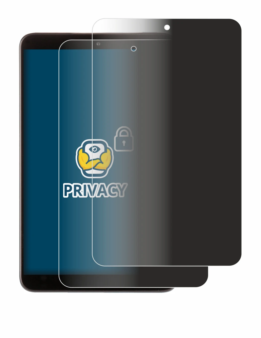 Image of the device Nokia T10 (portrait) with a wide variety of screen protectors.