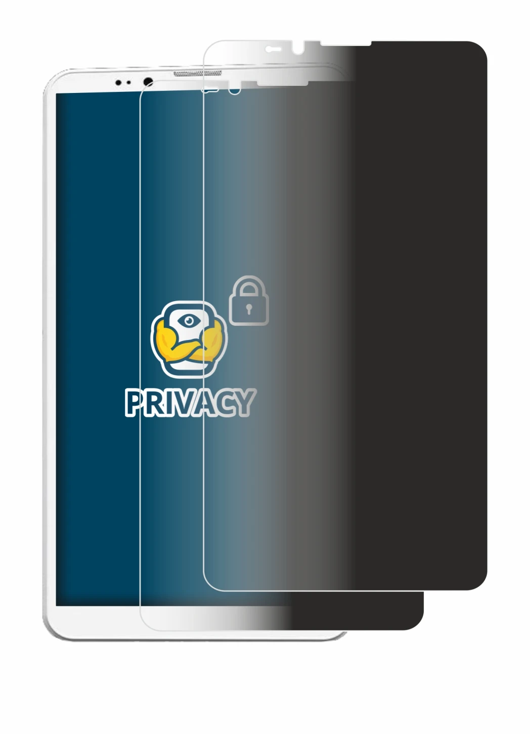 Image of the device Bigme Hibreak Pro with a wide variety of screen protectors.